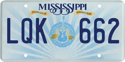 MS license plate LQK662