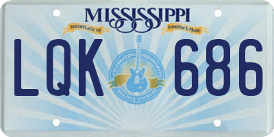 MS license plate LQK686