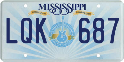 MS license plate LQK687
