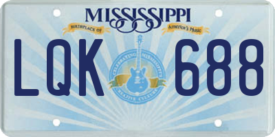 MS license plate LQK688