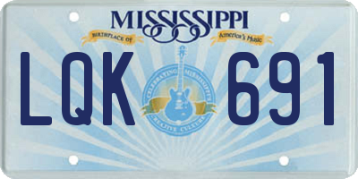 MS license plate LQK691