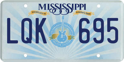 MS license plate LQK695