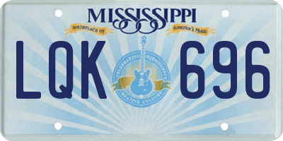 MS license plate LQK696