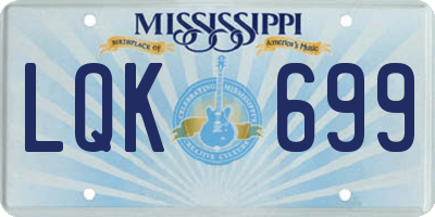 MS license plate LQK699