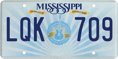 MS license plate LQK709
