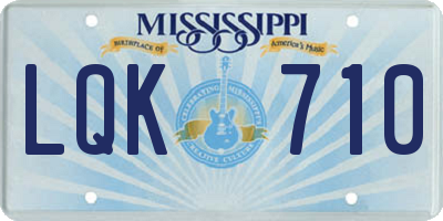 MS license plate LQK710