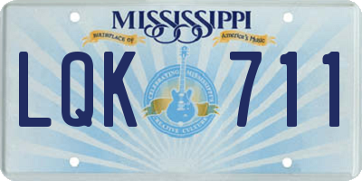 MS license plate LQK711