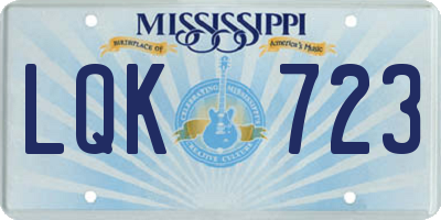 MS license plate LQK723