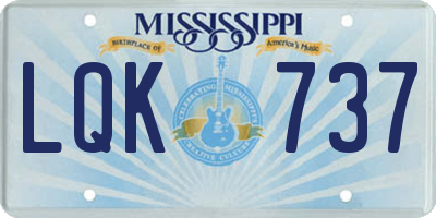 MS license plate LQK737