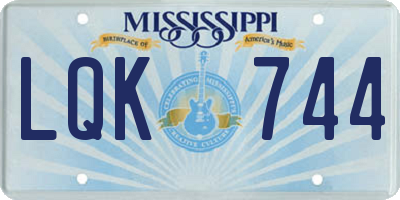 MS license plate LQK744