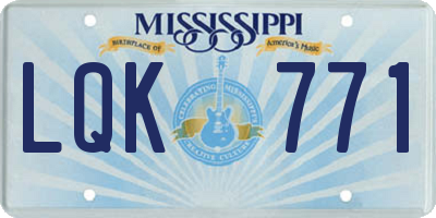 MS license plate LQK771