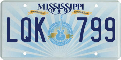 MS license plate LQK799
