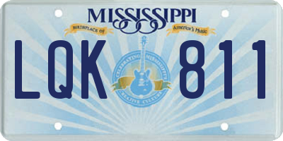 MS license plate LQK811