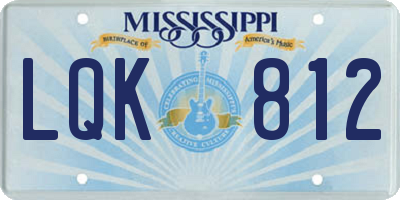 MS license plate LQK812