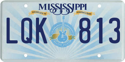 MS license plate LQK813