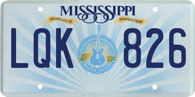 MS license plate LQK826