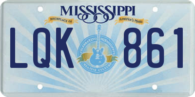 MS license plate LQK861