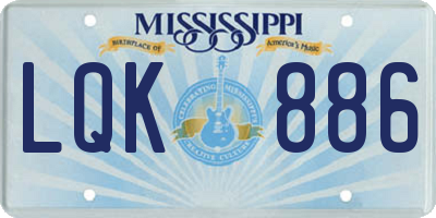 MS license plate LQK886
