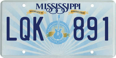 MS license plate LQK891