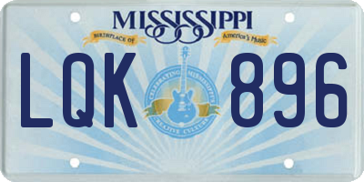 MS license plate LQK896