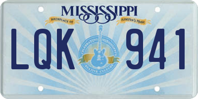 MS license plate LQK941