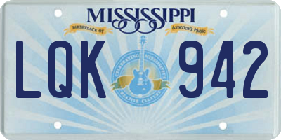 MS license plate LQK942