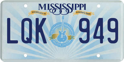 MS license plate LQK949