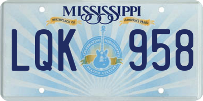 MS license plate LQK958