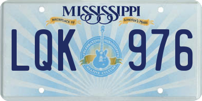 MS license plate LQK976