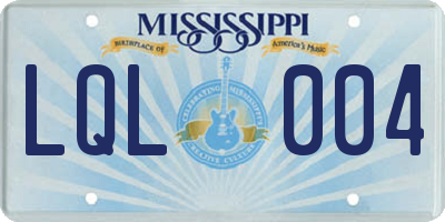 MS license plate LQL004