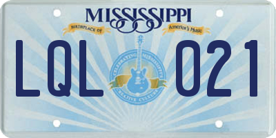 MS license plate LQL021