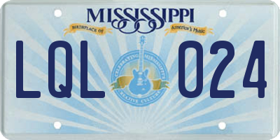 MS license plate LQL024