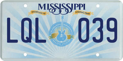 MS license plate LQL039