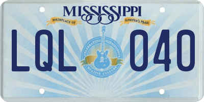 MS license plate LQL040
