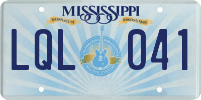 MS license plate LQL041