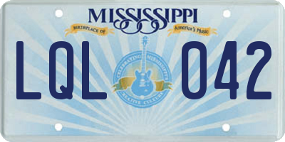 MS license plate LQL042