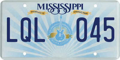 MS license plate LQL045