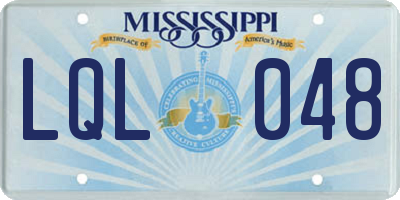 MS license plate LQL048