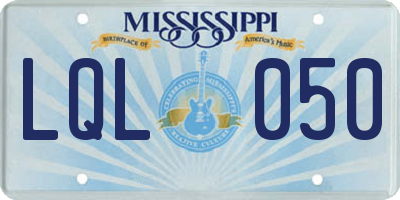 MS license plate LQL050