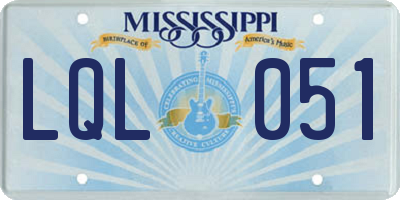 MS license plate LQL051