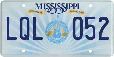 MS license plate LQL052