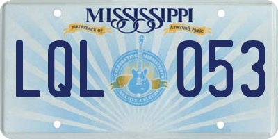 MS license plate LQL053