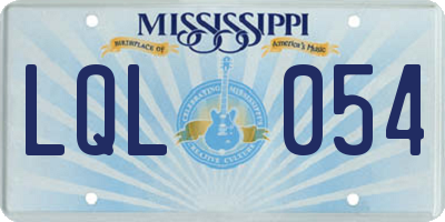 MS license plate LQL054