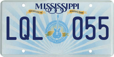 MS license plate LQL055