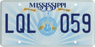 MS license plate LQL059