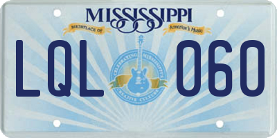 MS license plate LQL060