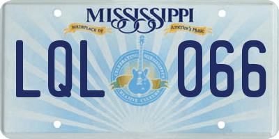 MS license plate LQL066