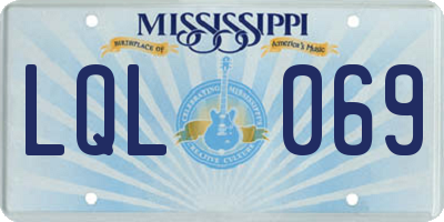 MS license plate LQL069