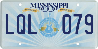 MS license plate LQL079