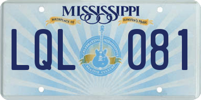 MS license plate LQL081
